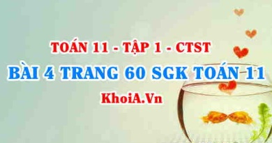 Bài 4 trang 60 SGK Toán 11 Tập 1 Chân trời sáng tạo